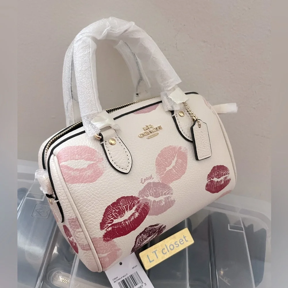 NWT Coach Mini Rowan Crossbody Bag With Lips Print CZ944 Brand New Packaged - Picture 8 of 9